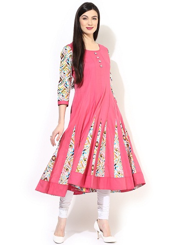 Bourgogne Flere udskæringer Anarkali Kurti