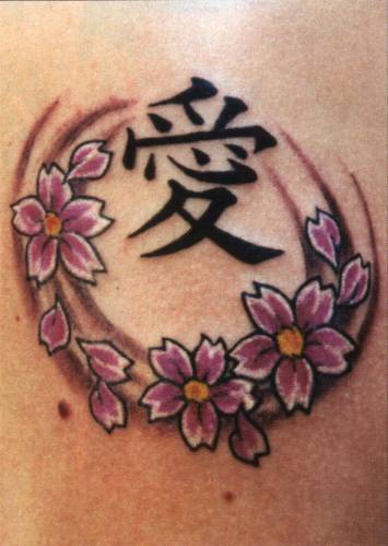 Blomster kinesiske tatoveringer