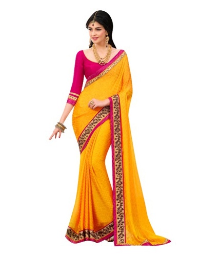 A sárga Nauvari Saree