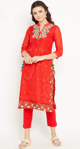 Biba broderet designer Kurti