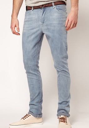 Lette vaskede blå jeans