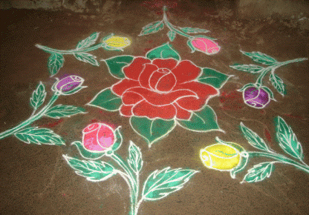 Rose Rangoli Design til konkurrence