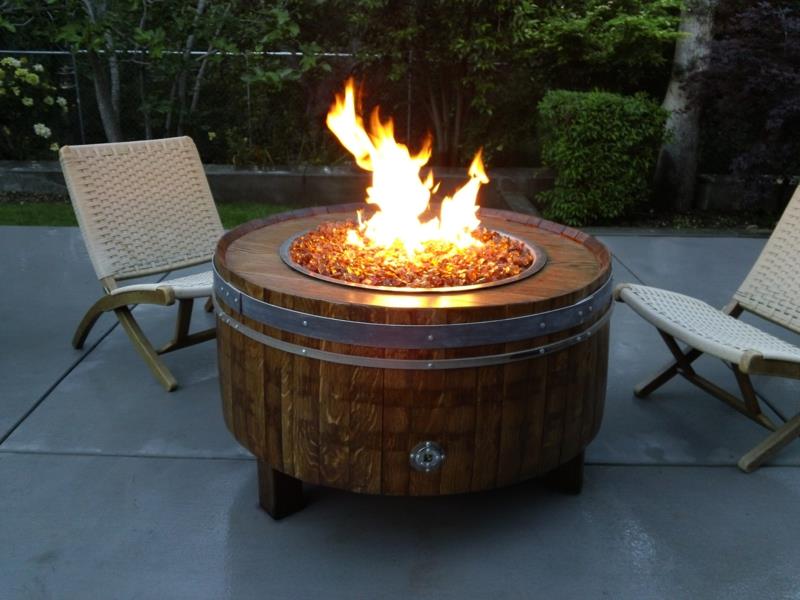 Fire Pit Build Wooden Barrel Garden Design DIY -projektit