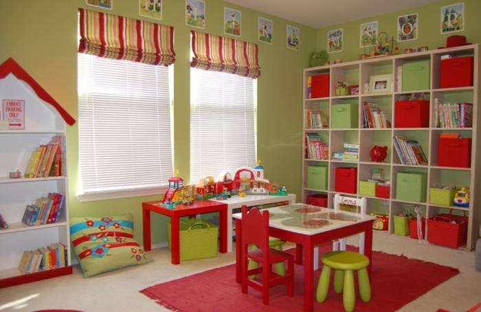 Suunnittele lastenhuoneen seinän suunnittelu kirjoituspöytä vaatekaappi matto tilava