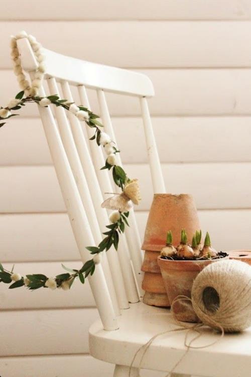 Tinker seppele kevään kukista veranta tuoli valkoinen