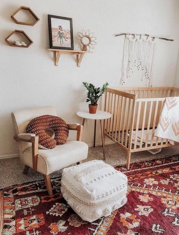 boho -tyylinen vauvan huoneen macrame -seinäkoriste itse