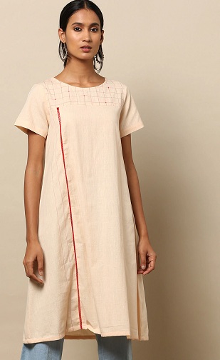 Khadi Cotton Kurti med jeans