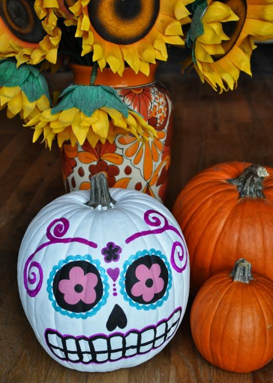 dia de muertos sokerikallo kurpitsa maalaus