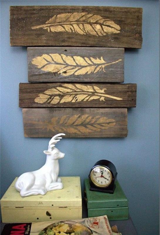 diy deco nuorten huoneen höyhenet wall deco