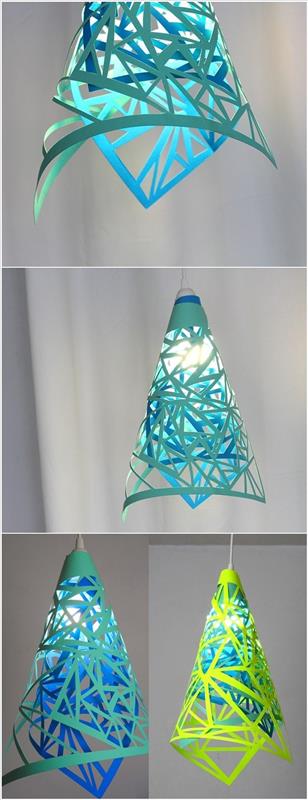 DIY lampunvarjostin pisteitä juutti negatiivinen näpertely paperi tinker kanssa paperikupin geometria