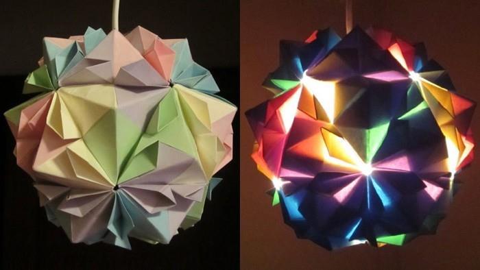 diy lampunvarjostin pisteitä origami