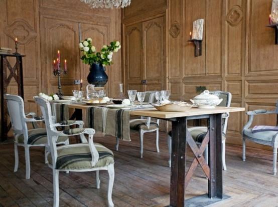 ranskalainen ruokasali suunnittelee alkuperäisen idean seinäpaneelit kukka maljakko