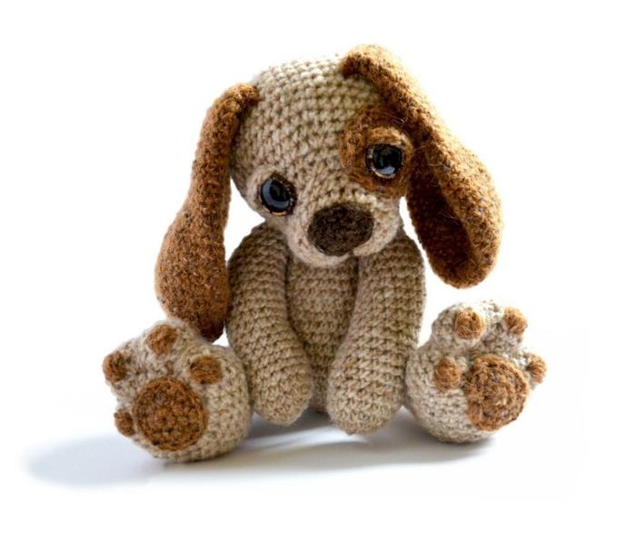 virkkausideoita amigurumi virkattu koira suuret silmät