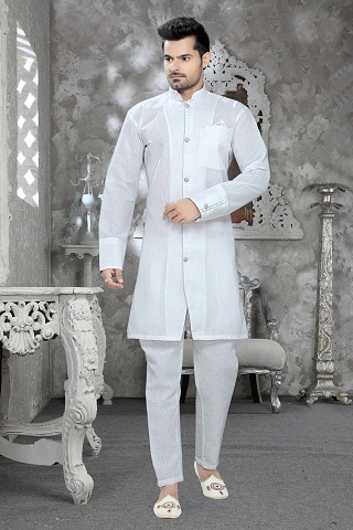 Traditionel type hvid Kurta pyjama