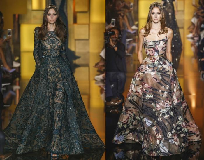 pitkät mekot cocktail -mekko tyylikkäät iltapuvut haute couture trendit elie saab