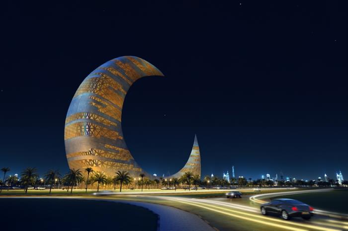 moderni arkkitehtuuri tulevaisuuden näkymät tulevaisuuden museo pilvenpiirtäjä valo rohkea croissant
