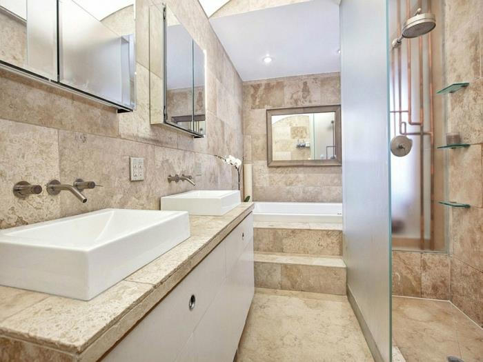 moderni sisustus kylpyhuone laatta lattiatasoinen suihku new york city huoneisto