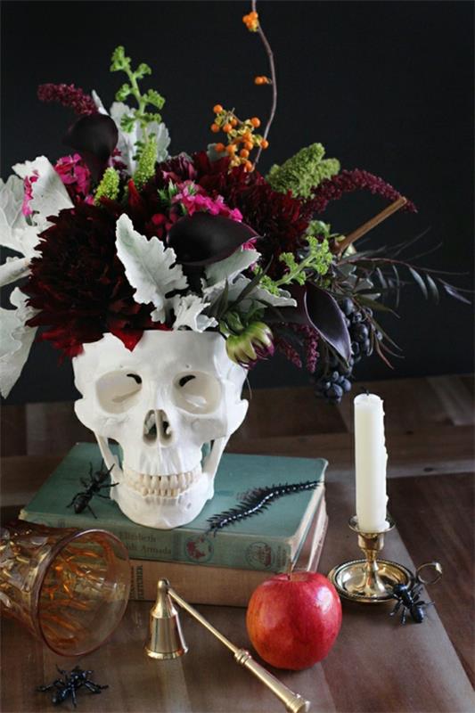 pöydän koristelu halloween diy koristelu kallo