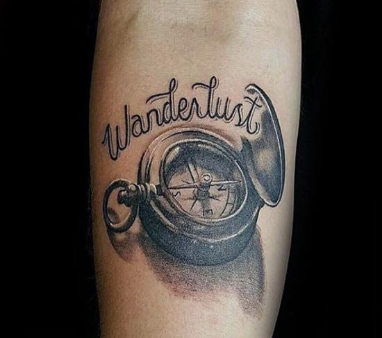 wanderlust tatuointiideoita 3d -kompassi