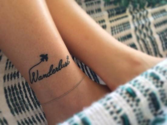 wanderlust tatuointi ideoita nilkka ankkuri