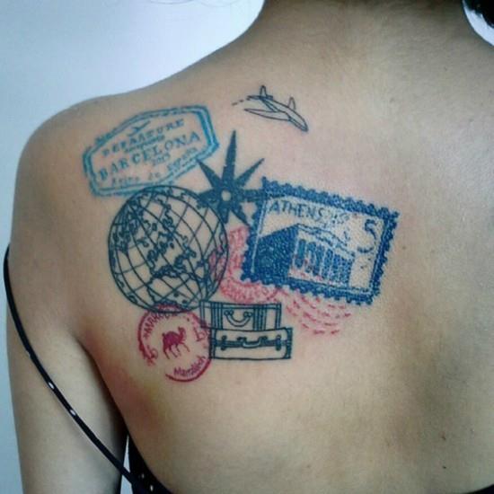 wanderlust tatuointi ideoita takaisin postimerkkejä