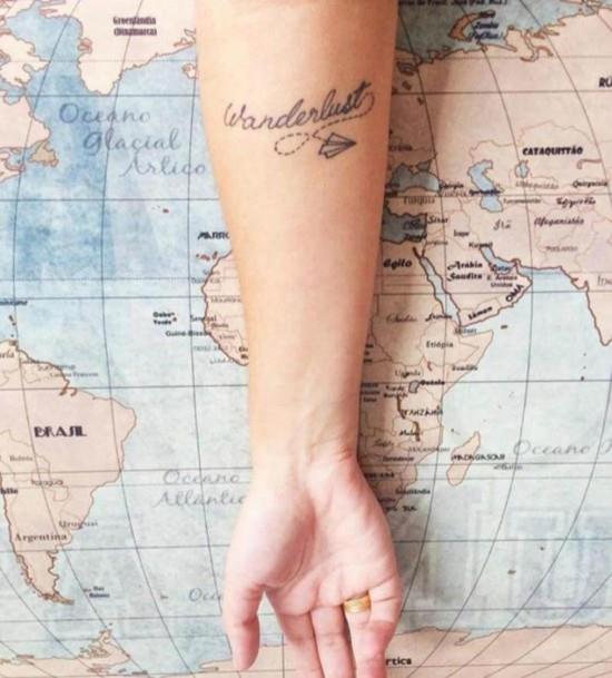 wanderlust tatuointi ideoita kyynärvarren