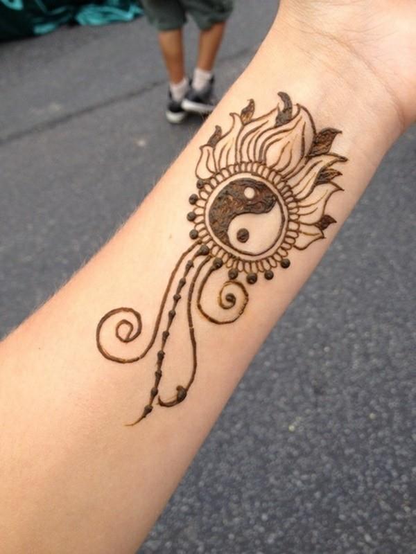 yin yang motiivi henna tatuointi ideoita